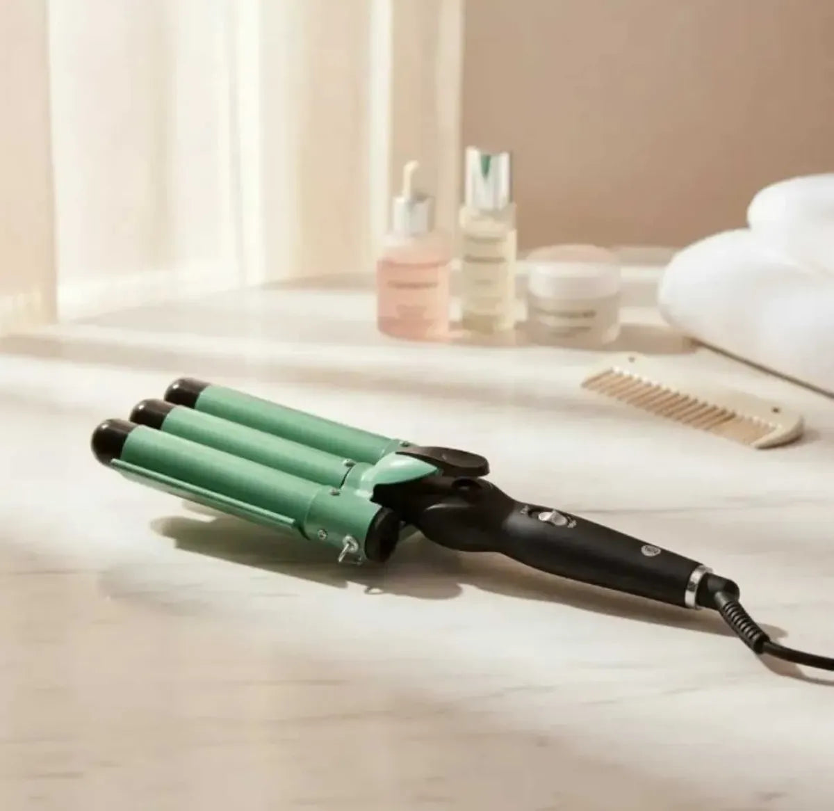 Pinza Rizador Cabello Ondas Sirena Ondulador Waflera 3 Tubos