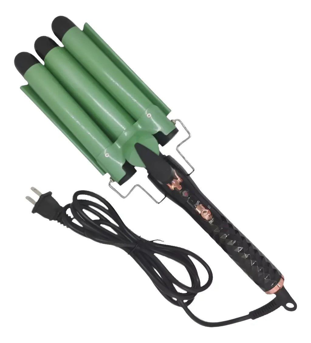 Pinza Rizador Cabello Ondas Sirena Ondulador Waflera 3 Tubos