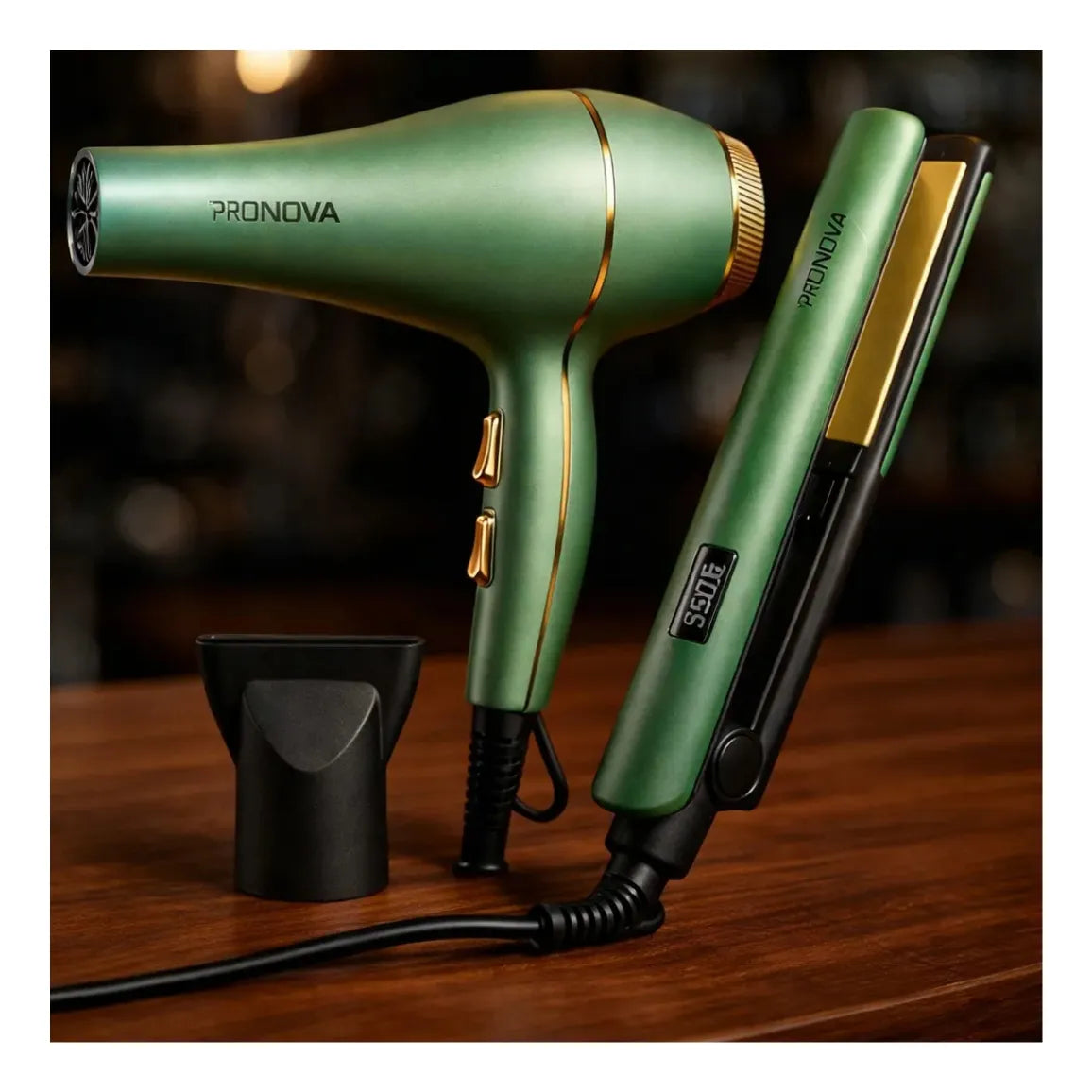 Secador Mas Plancha Pelo Profesional Combo 2 En 1 Pronova