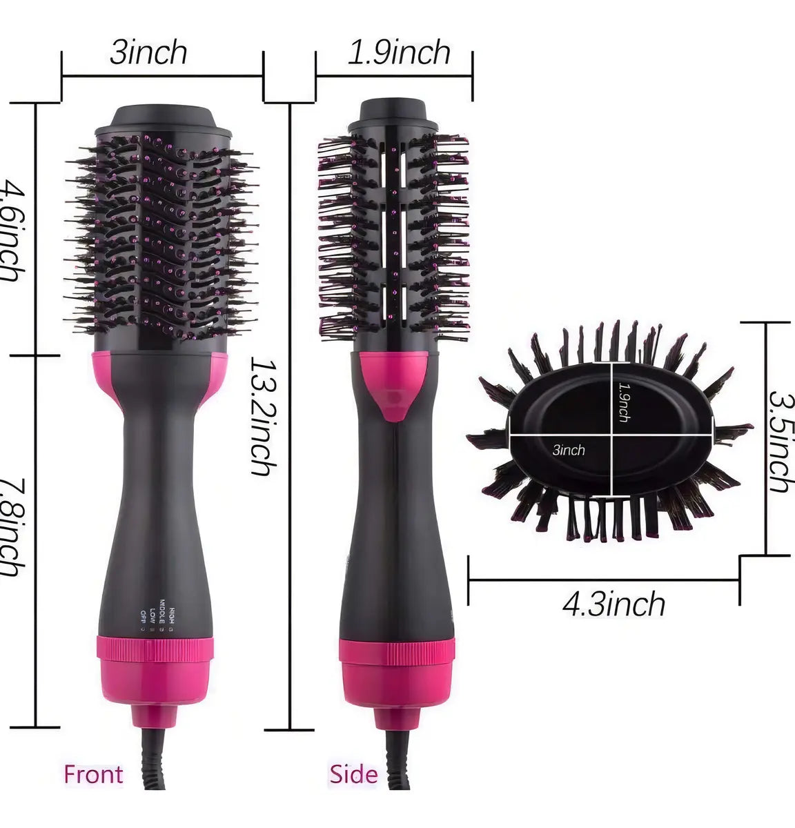 Cepillo Secador Voluminizador Lemman One-step Negro