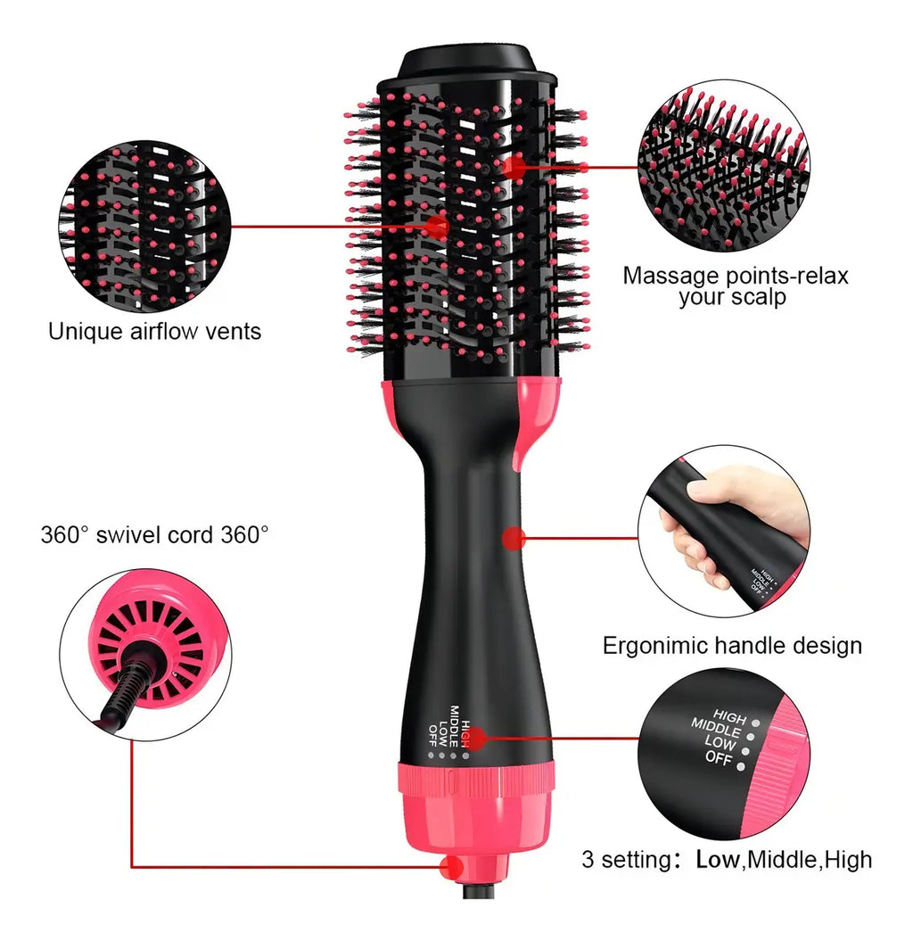 Cepillo Secador Voluminizador Lemman One-step Negro